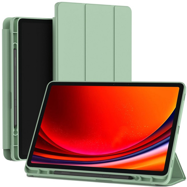 신지모루 스마트커버 펜슬 수납 태블릿 케이스, 아보카도 그린, 1개