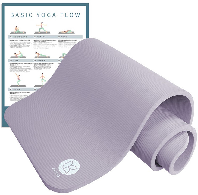 아리프 NBR 요가매트 + 운동 가이드 포스터, 라일락 퍼플, 1세트