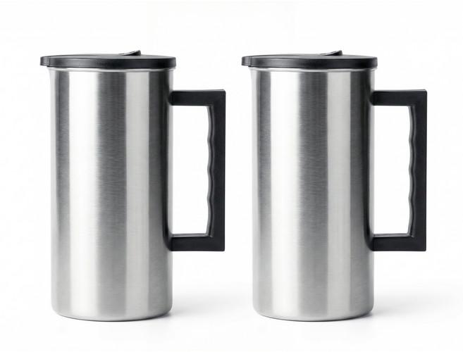 코멧 홈 스테인리스 핸들 냉장고 물병, 2개, 1.6L