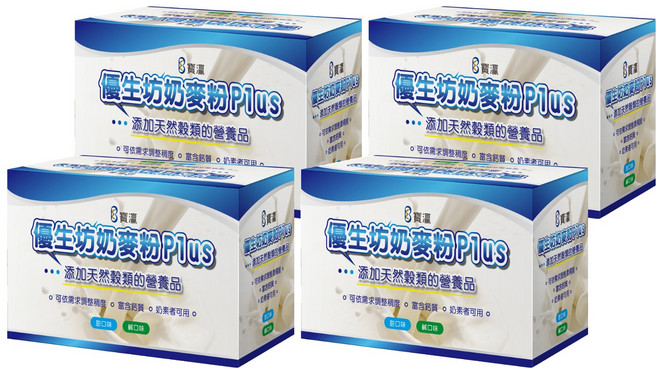 優生坊 奶麥粉 PLUS 甜口味 15包, 36g, 4盒