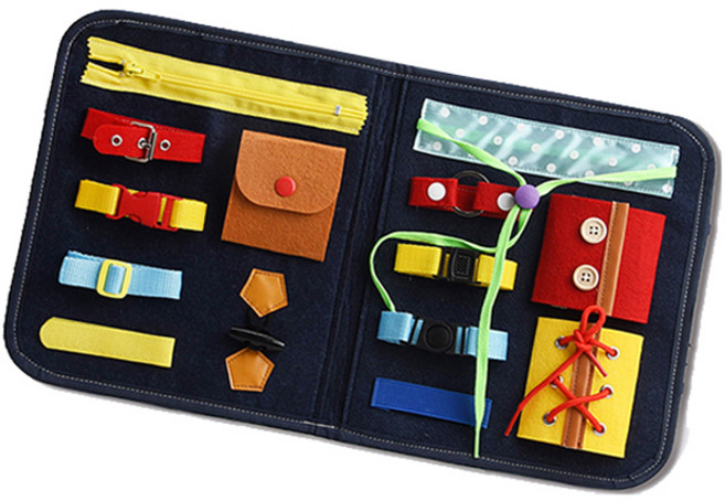 조이키즈 촉감놀이책 옷입기가방 완구, 혼합색상, 1개