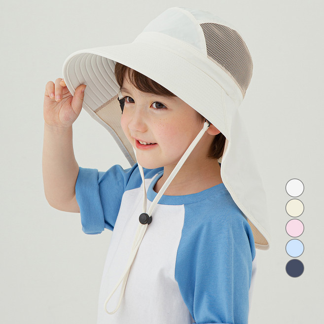 롤리트리 아동용 UV차단 아쿠아 메쉬 플랩캡