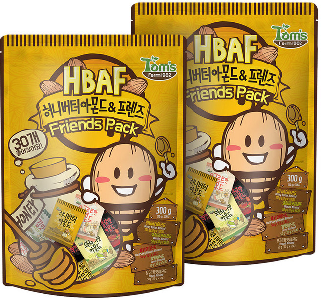 탐스팜 허니버터아몬드 프렌즈, 2개입, 300g