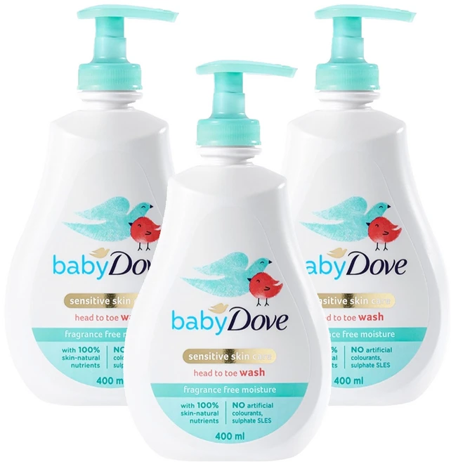 베이비도브 유아용 바디워시 프래그런스 프리, 400ml, 3개 - 쿠팡
