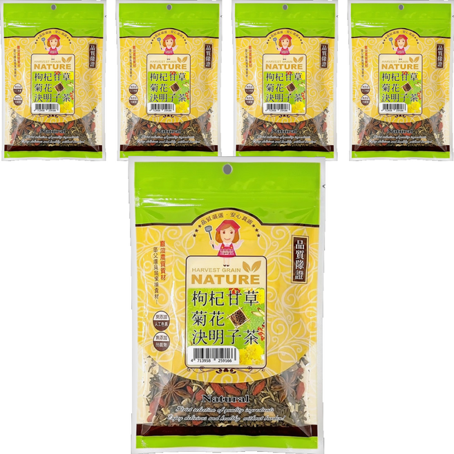 WON LAI WON 旺來旺 枸杞甘草菊花決明子茶, 5g, 20包, 5袋