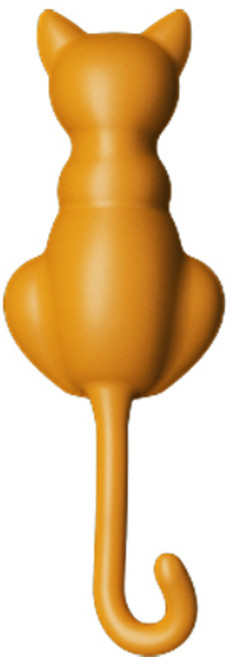 안이스 3D 조각 디자인 다용도 캣 훅 걸이, 머스타드, 1개