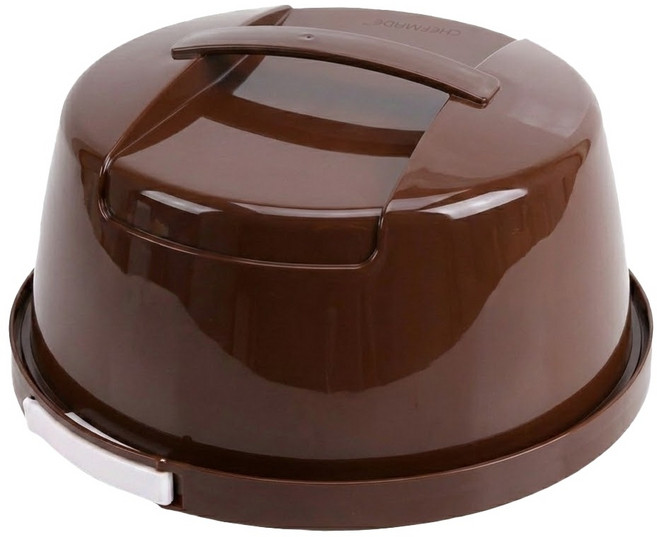 CHEFMADE 學廚 可扣式圓型蛋糕盒 28.4 x 16cm, 棕色, 1個