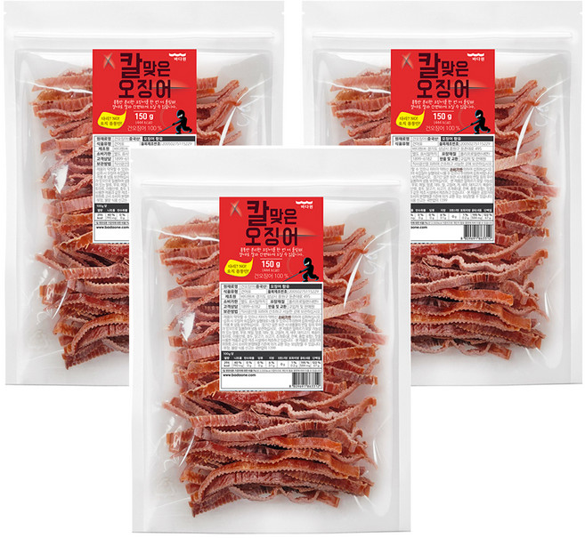 바다원 칼맞은 오징어, 150g, 3개