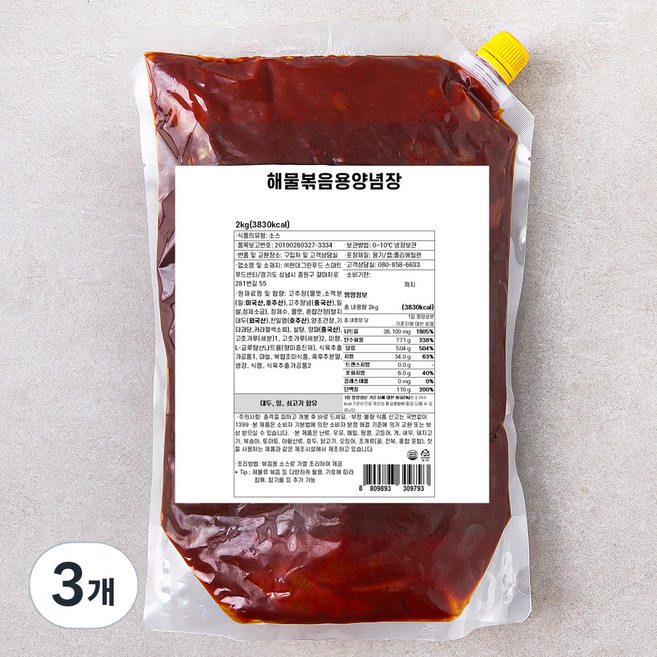 hcook 해물볶음용양념장, 2kg, 3개
