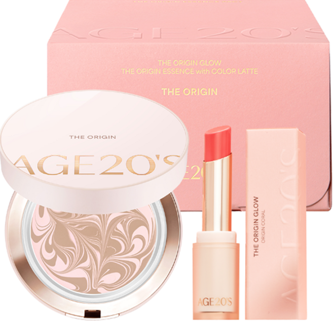 에이지투웨니스 디오리진 에센스 팩트 스페셜 패키지 세트, 1개, 팩트 + 립밤