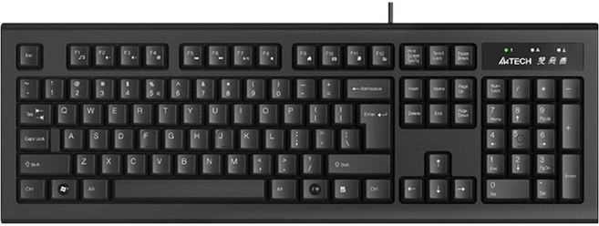 A4TECH 雙飛燕, KR-85U, 黑色, 圓角舒防水鍵盤