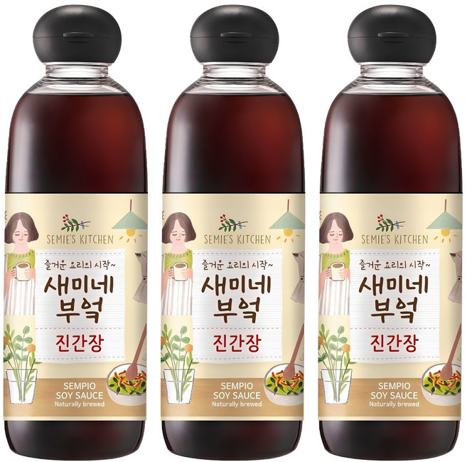 샘표 새미네부엌 진간장, 830ml, 3개
