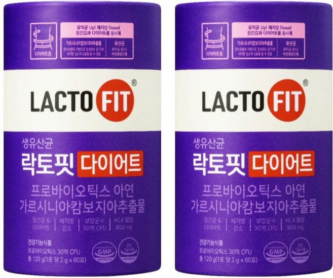 Chong Kun Dang 鍾根堂 LACTO-FIT 乳酸菌粉 Diet款 60條入, 120g, 2桶