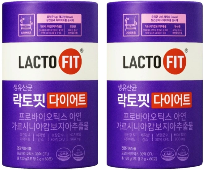 락토핏 정품 다이어트 유산균 60p, 120g, 2개 - 쿠팡