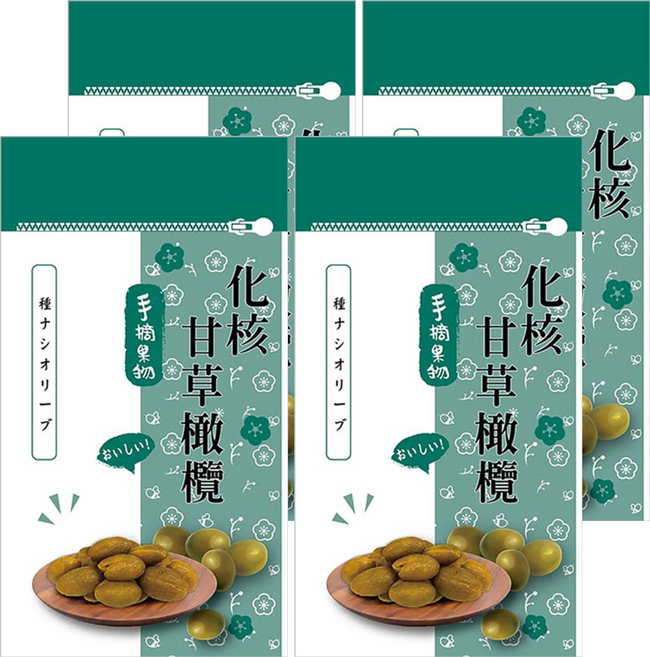 手摘果物 化核甘草橄欖, 60g, 4包