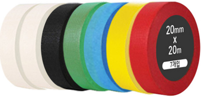 iQIHAN 레인보우 마스킹테이프 7개입 20mm x 20m, 혼합색상, 1세트