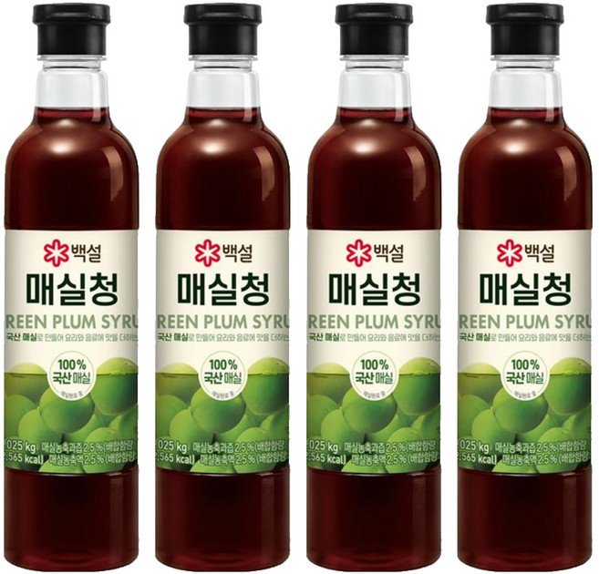 백설 매실청, 1.025kg, 4개