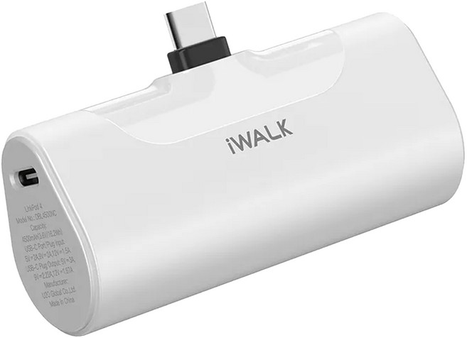 Iwalk Battery 經典款四代直插式行動電源 Type-C, DBL4500C, 知性白