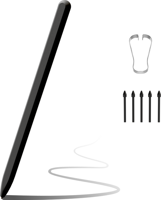 일리온 갤럭시탭 S펜 호환 EMR 스타일러스 터치펜, 블랙, 1개