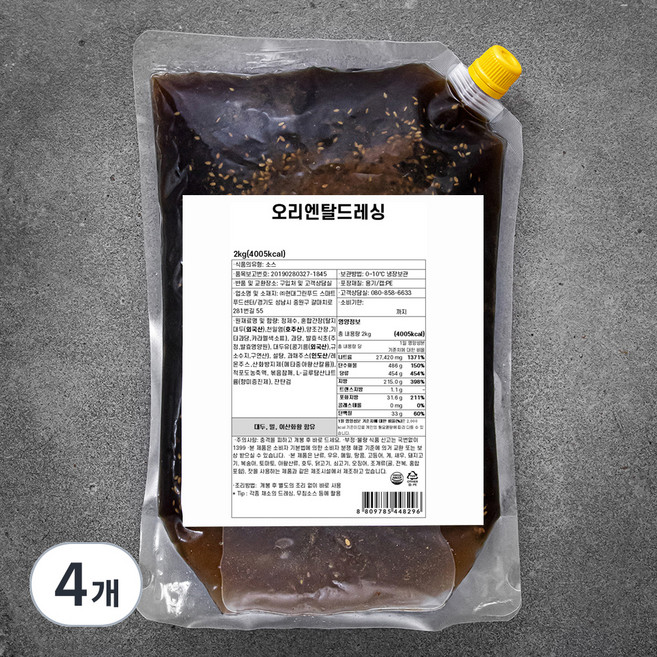 hcook 오리엔탈드레싱, 2kg, 4개