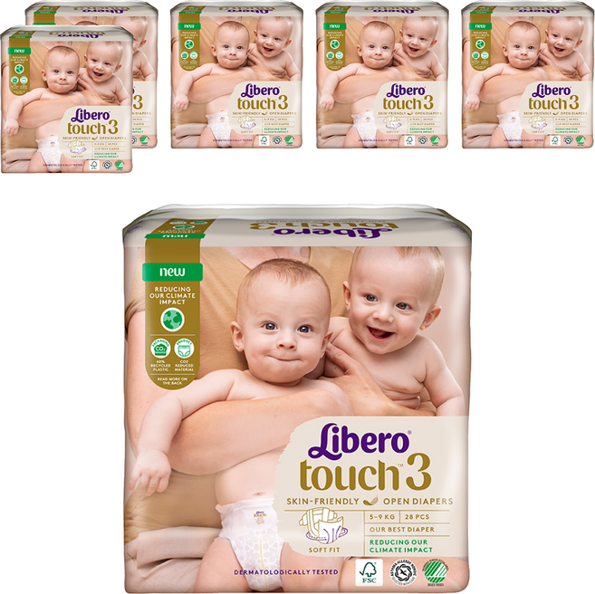 Libero 麗貝樂 Touch黏貼型尿布 5~9kg, S, 168片