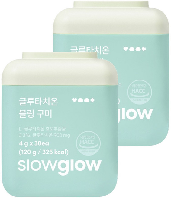slowglow 穀胱甘肽亮白軟糖, 2個, 30錠