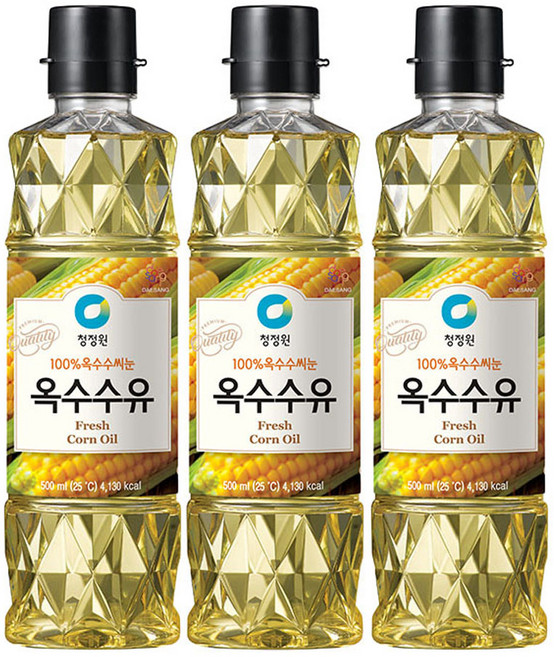 清淨園 玉米油, 500ml, 3個
