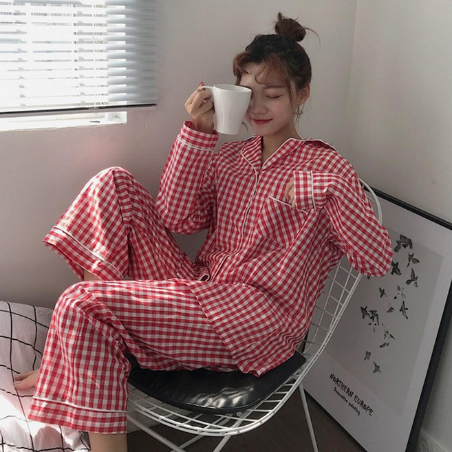 비올라 여성용 긴팔 + 긴바지 잠옷 세트 Vio0008