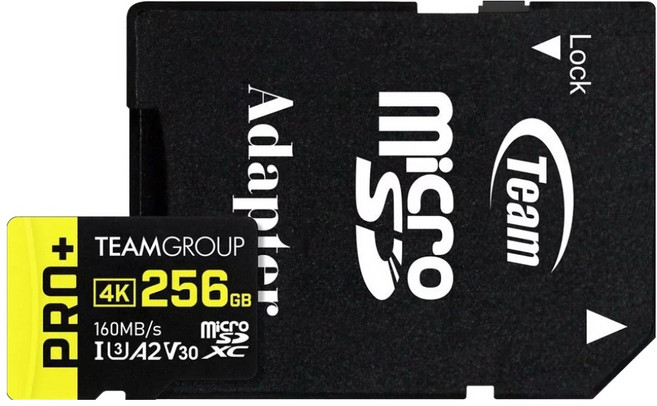 TEAMGROUP 十銓 256GB 快閃記憶卡 PRO+ MICRO SDXC UHS-I 附轉卡 4K, 1個