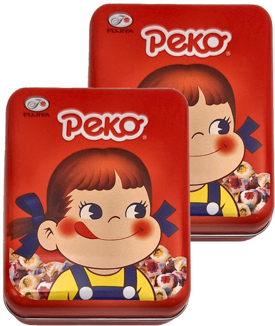 FUJIYA 不二家 Peko 牛乳糖方罐, 40g, 2罐