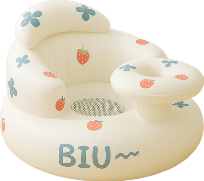 vanibaby 母嬰生活 嬰兒充氣學坐椅 寶寶沙發 碗拖型, 草莓