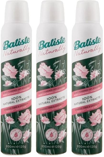 바티스트 드라이샴푸 네추럴리 뱀부 파이버＆가드니아, 3개, 200ml