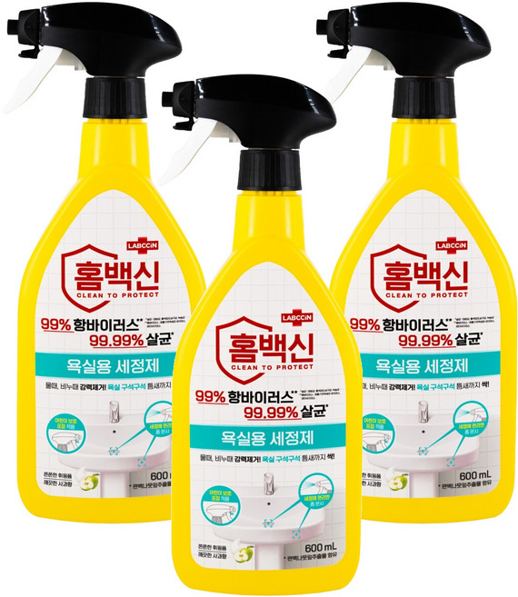 홈백신 욕실용 세정제, 600ml, 3개