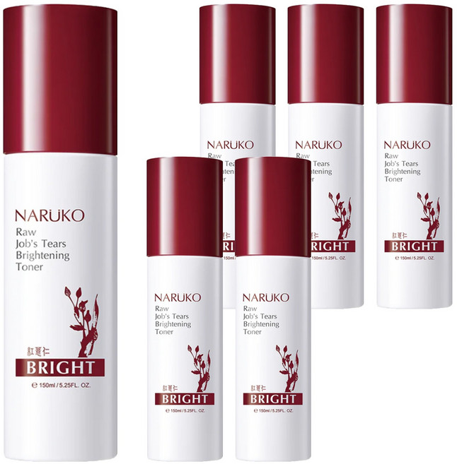NARUKO 牛爾 台灣公司貨 紅薏仁健康雪白化妝水, 150ml, 6瓶
