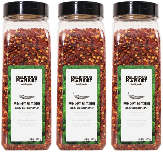 딜리셔스마켓 크러쉬드 레드페퍼 대형, 320g, 3개