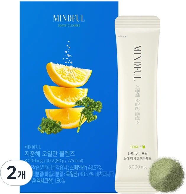 푸드올로지 마인드풀 지중해 오일만 클렌즈 10p, 2개, 10회분 - 쿠팡