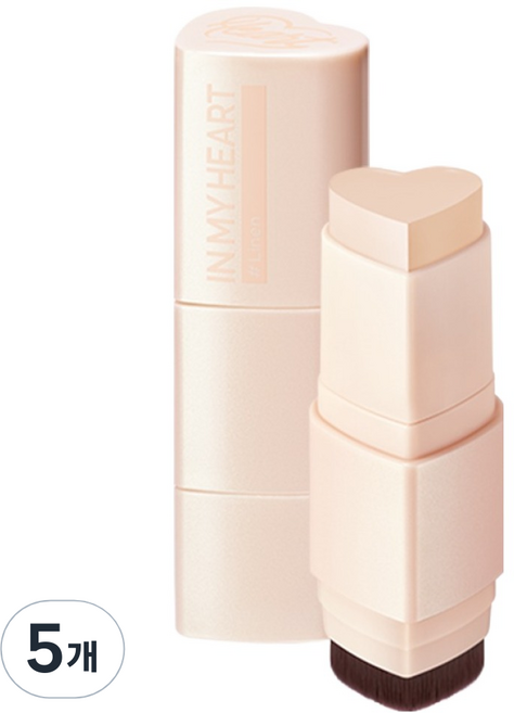 터치인솔 프리티필터 인마이하트 스틱 파운데이션 7g, 5개, 린넨