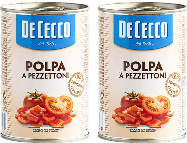 데체코 폴파 페제토니 토마토 통조림, 400g, 2개