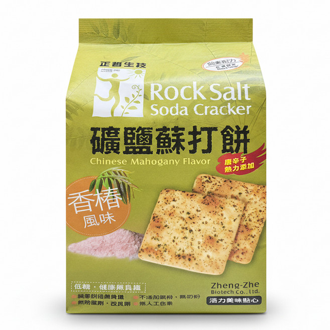 正哲生技 香椿礦鹽蘇打餅 全素, 380g, 1袋