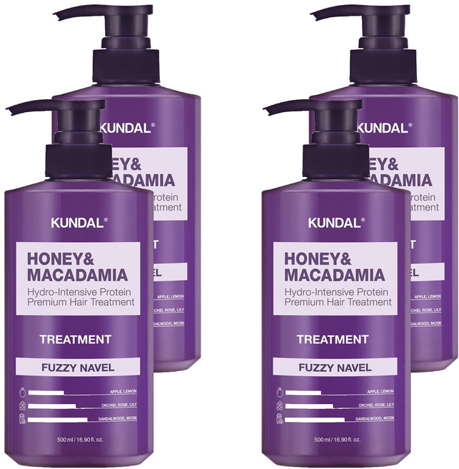 쿤달 트리트먼트 퍼지네이블향, 500ml, 4개