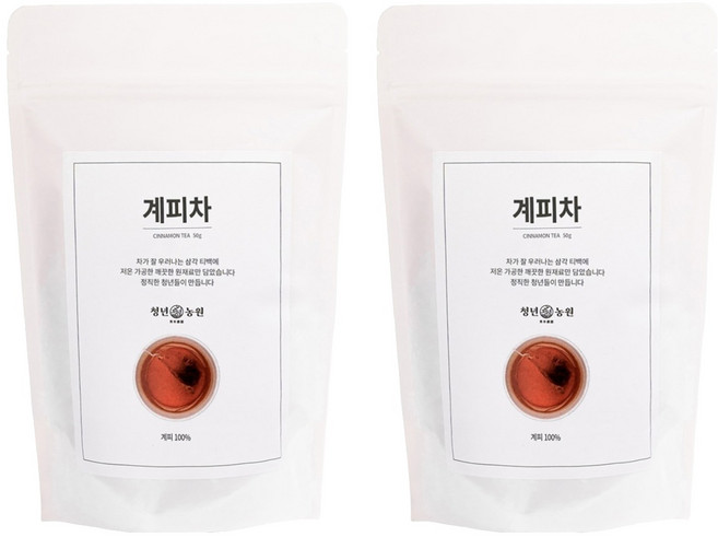 청년농원 저온가공 계피차 삼각티백, 1g, 50개입, 2개
