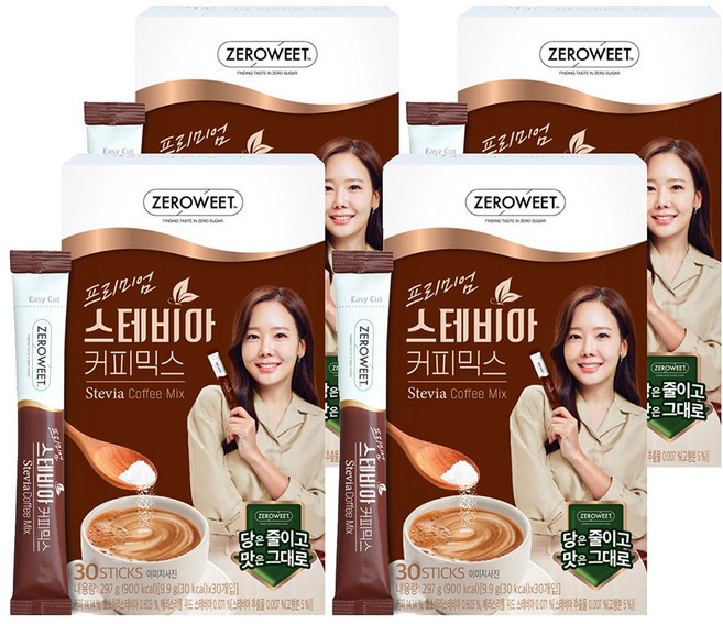 제로윗 프리미엄 스테비아 커피믹스 골드 에디션, 9.9g, 30개입, 4개