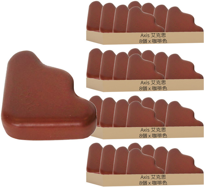 Axis 艾克思 兒童安全立體桌角防護套/防撞角, 咖啡色, 32個