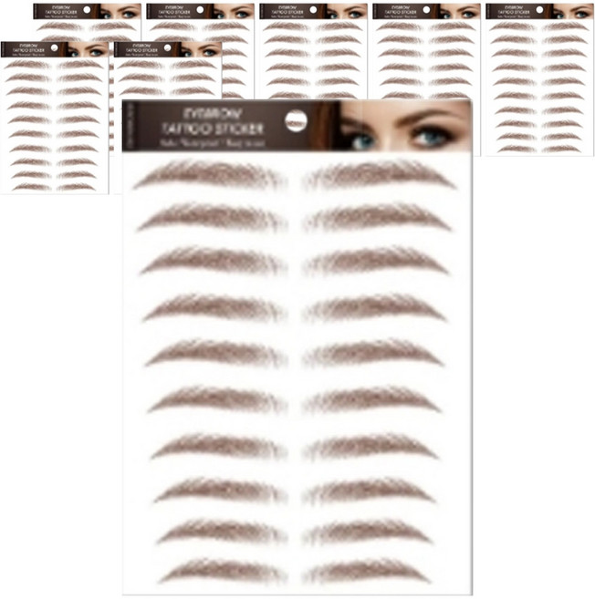 눈썹 타투 스티커, B02브라운, 8개