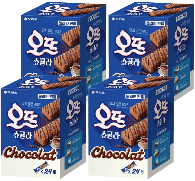 오리온 달지 않은 케이크 오뜨 쇼콜라, 162g, 16개