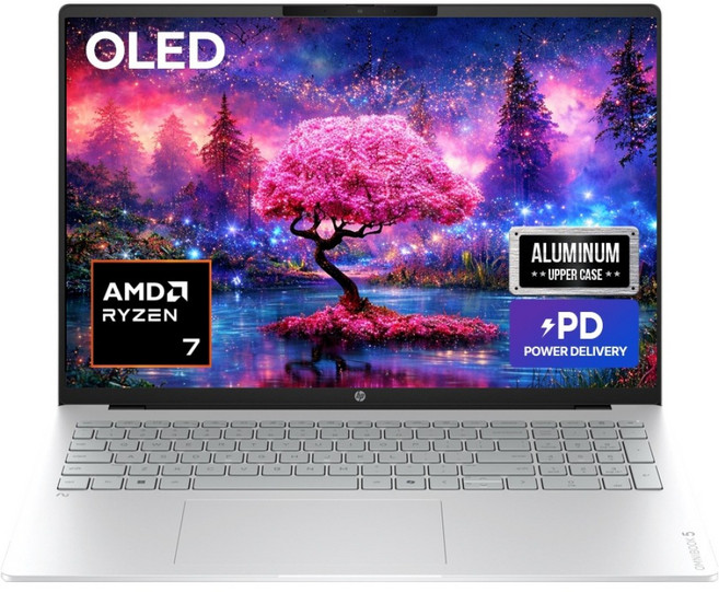 HP 2026 옴니북 5 16 라이젠7 라이젠 200 시리즈, Glacier silver aluminum, 16-br0007AU, 512GB, 16GB, Free DOS