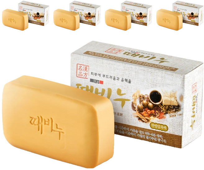 명품 한방 때비누, 130g, 5개