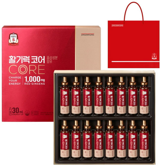 정관장 정품 활기력 코어 16p + 쇼핑백, 1세트, 30ml