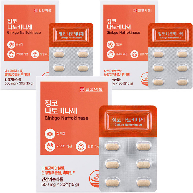 일양약품 징코 나토키나제 15g, 3개, 30정