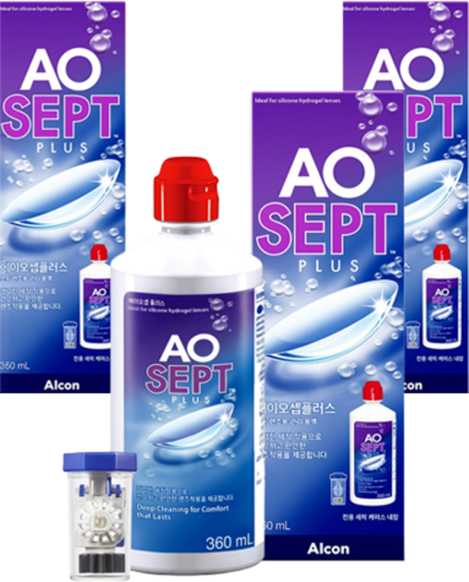알콘 에이오셉 플러스 렌즈 세정액, 360ml, 3개